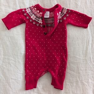 Hanna Andersson Festive Red Baby Bodysuit
